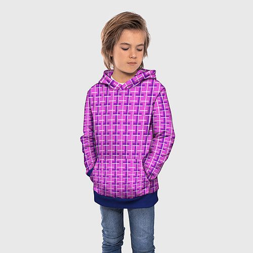Детская толстовка Фиолетовые полосы / 3D-Синий – фото 3