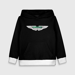 Толстовка-худи детская Aston Martin logo, цвет: 3D-белый