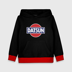 Толстовка-худи детская Datsun logo, цвет: 3D-красный