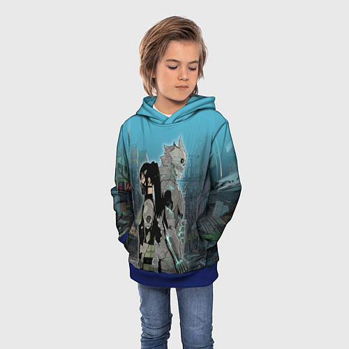 Детская толстовка Хибино и Аширо -Кайдзю номер 8 / 3D-Синий – фото 3