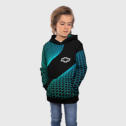 Толстовка-худи детская Chevrolet electro hexagon, цвет: 3D-черный — фото 2