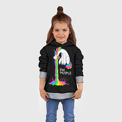 Толстовка-худи детская Единорог не любит людей, цвет: 3D-меланж — фото 2