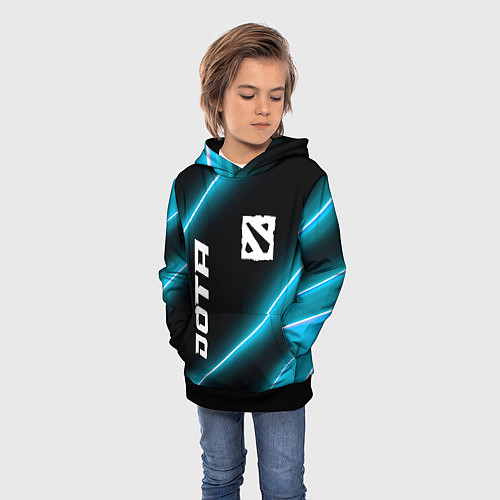 Детская толстовка Dota неоновые лампы / 3D-Черный – фото 3