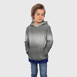 Толстовка-худи детская Серые вертикальные линии, цвет: 3D-синий — фото 2