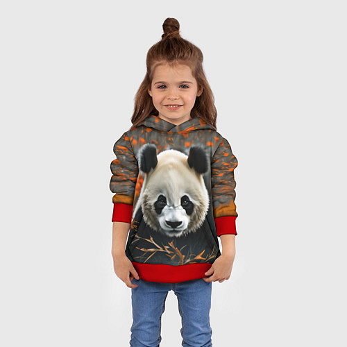 Детская толстовка Большой панда / 3D-Красный – фото 4