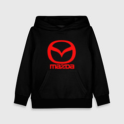 Толстовка-худи детская Mazda red logo, цвет: 3D-черный