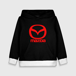 Толстовка-худи детская Mazda red logo, цвет: 3D-белый