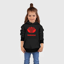Толстовка-худи детская Daewoo red logo, цвет: 3D-черный — фото 2