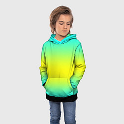 Толстовка-худи детская Кислотный градиент, цвет: 3D-черный — фото 2