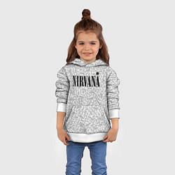 Толстовка-худи детская Нирвана рок атрибутика, цвет: 3D-белый — фото 2