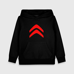 Толстовка-худи детская Citroen logo red, цвет: 3D-черный