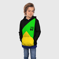 Толстовка-худи детская Minecraft geometry, цвет: 3D-синий — фото 2
