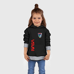 Толстовка-худи детская Nasa space logo steel, цвет: 3D-меланж — фото 2