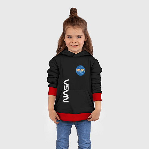Детская толстовка NASA logo usa space / 3D-Красный – фото 4