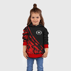 Толстовка-худи детская JAC sport grunge, цвет: 3D-красный — фото 2