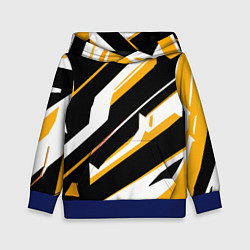Детская толстовка Жёлто-белые широкие линии на чёрном фоне