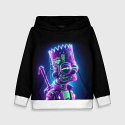 Толстовка-худи детская Bart Simpson cyber ninja - neon glow, цвет: 3D-белый