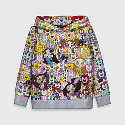 Толстовка-худи детская Right now NewJeans and Takashi Murakami, цвет: 3D-меланж