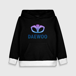 Толстовка-худи детская Daewoo logo neon, цвет: 3D-белый