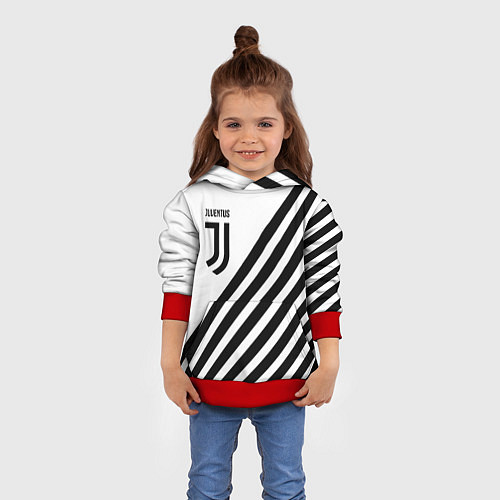 Детская толстовка Ювентус полосы / 3D-Красный – фото 4