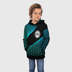 Толстовка-худи детская Fiat electro hexagon, цвет: 3D-черный — фото 2