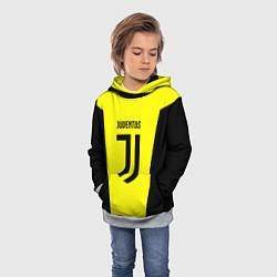 Толстовка-худи детская Juventus sport geometry yellow, цвет: 3D-меланж — фото 2