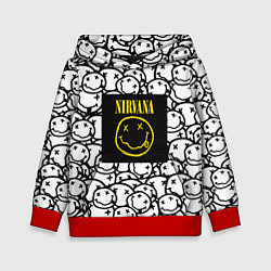 Толстовка-худи детская Nirvana rock pattern, цвет: 3D-красный