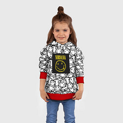Толстовка-худи детская Nirvana rock pattern, цвет: 3D-красный — фото 2