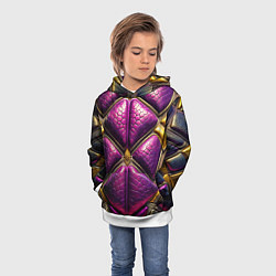 Толстовка-худи детская Текстурная кожа в космическом стиле костюма жука, цвет: 3D-белый — фото 2