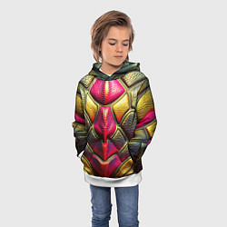 Толстовка-худи детская Объемная текстурная кожа, цвет: 3D-белый — фото 2