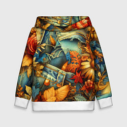 Детская толстовка Композиция из цветов и рваной джинсы - нейросеть