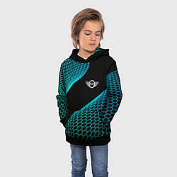 Толстовка-худи детская Mini electro hexagon, цвет: 3D-черный — фото 2