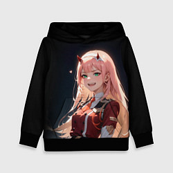 Толстовка-худи детская Милый во франксе - zero two, цвет: 3D-черный