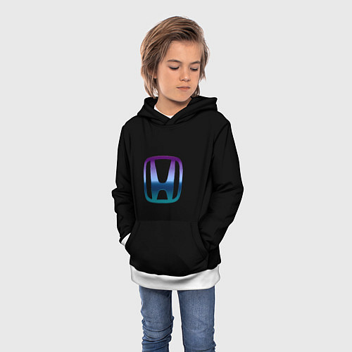 Детская толстовка Honda neon logo / 3D-Белый – фото 3