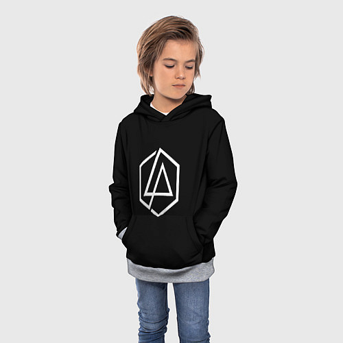 Детская толстовка Linkin park logo white / 3D-Меланж – фото 3