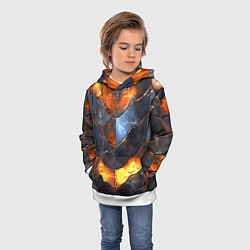 Толстовка-худи детская Горящая чешуя, цвет: 3D-белый — фото 2