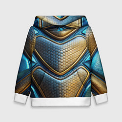 Толстовка-худи детская Объемный футуристический текстурный костюм из кожи, цвет: 3D-белый