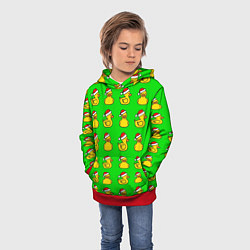Толстовка-худи детская Резиновые утята, цвет: 3D-красный — фото 2