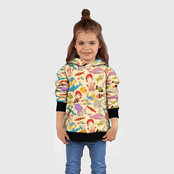 Толстовка-худи детская Морские обитатели узор, цвет: 3D-черный — фото 2