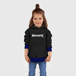 Толстовка-худи детская Megadeth logo white, цвет: 3D-синий — фото 2