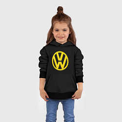 Толстовка-худи детская Volkswagen logo yellow, цвет: 3D-черный — фото 2