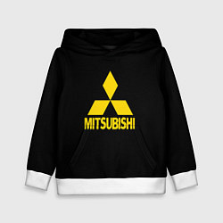 Толстовка-худи детская Mitsubishi logo yelow, цвет: 3D-белый