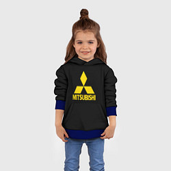 Толстовка-худи детская Mitsubishi logo yelow, цвет: 3D-синий — фото 2