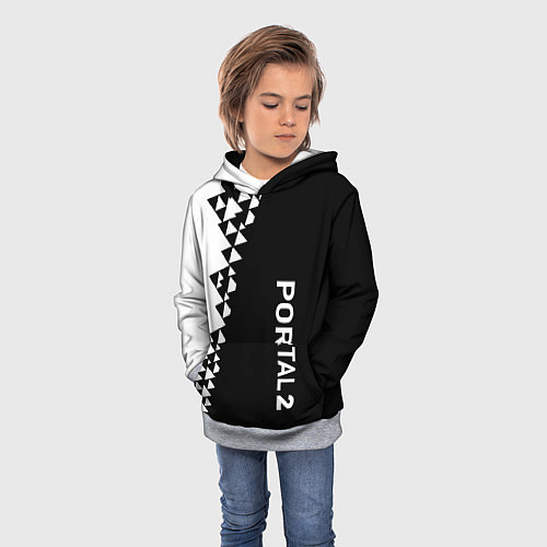 Детская толстовка Portal geometry steel / 3D-Меланж – фото 3