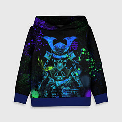 Толстовка-худи детская Дух череп - самурай, цвет: 3D-синий