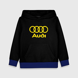 Толстовка-худи детская Audi logo yellow, цвет: 3D-синий