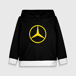 Толстовка-худи детская Mercedes logo yello, цвет: 3D-белый