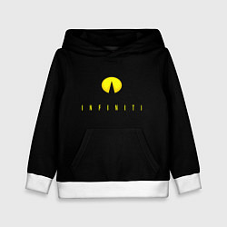 Толстовка-худи детская Infiniti logo yellow, цвет: 3D-белый