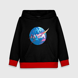Толстовка-худи детская NASA космическое лого, цвет: 3D-красный