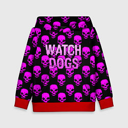 Толстовка-худи детская Watch dogs neon skull, цвет: 3D-красный